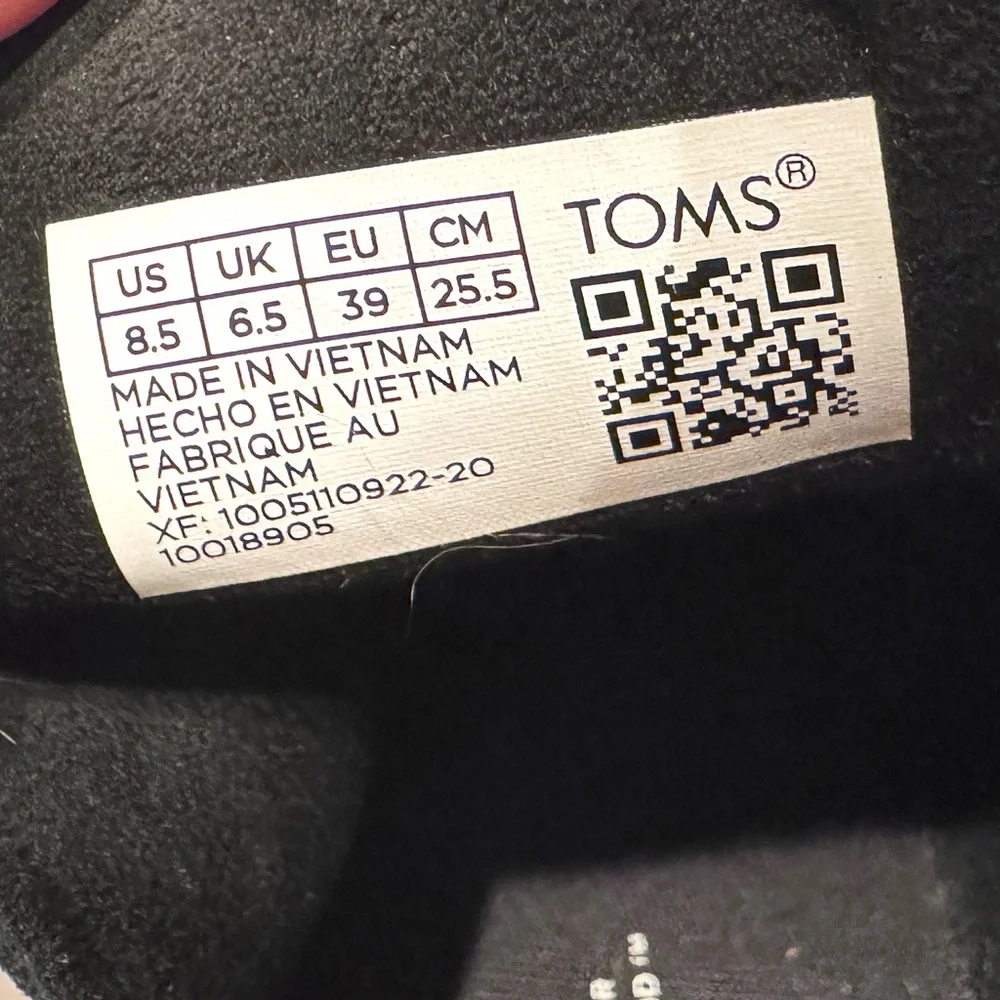 Toms Eliza Black Nubuck Leather Wedge Heel Ankle Boots Women’s Size 8.5 NWOT - Picture 13 of 14
